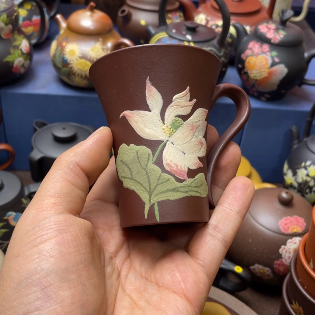 茶杯红泥紫砂主人杯120cc