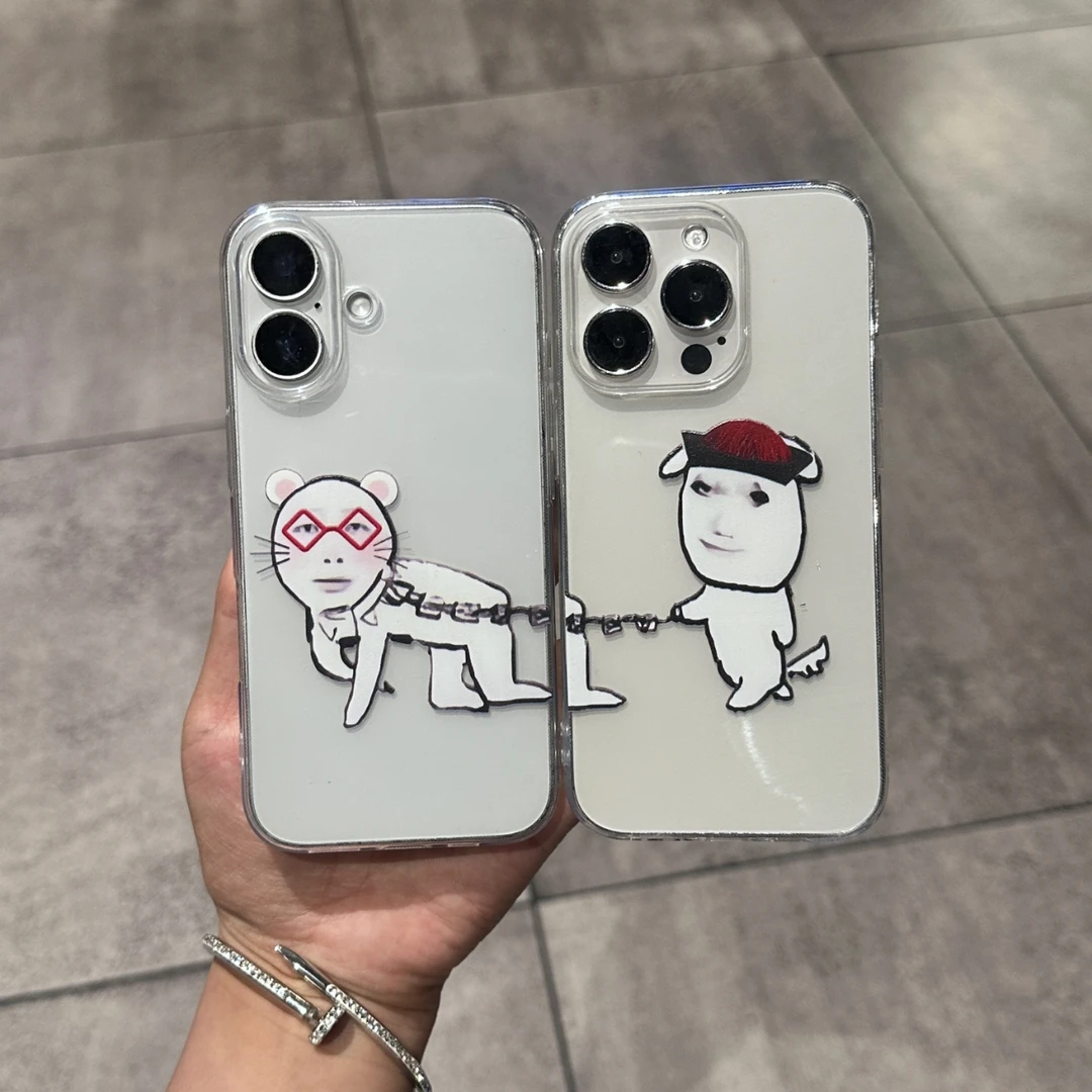情侣爱情小狗适用苹果小米oppovivo华为iPhone12/13/14/15手机壳