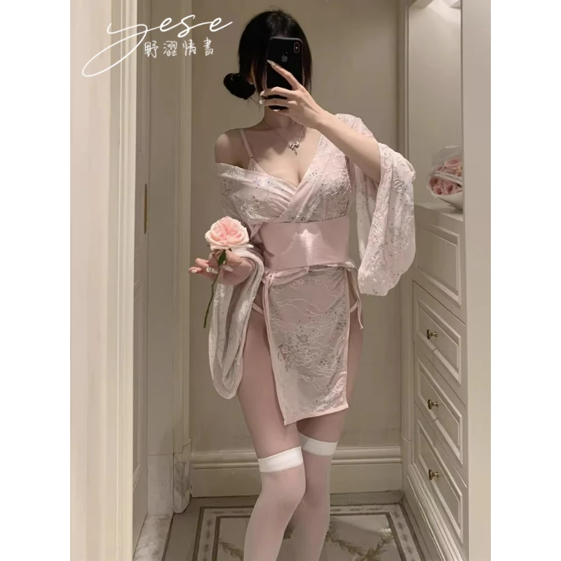 Yese野涩情书*神明少女*纯欲性感日式和服三点式情侣内衣睡衣浴袍