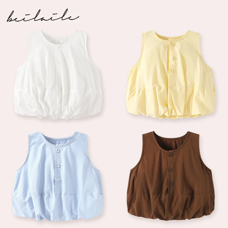 【灯笼袖背心 小洛妈咪】婴儿装男女童背心T恤夏装0-1岁3男宝宝B21