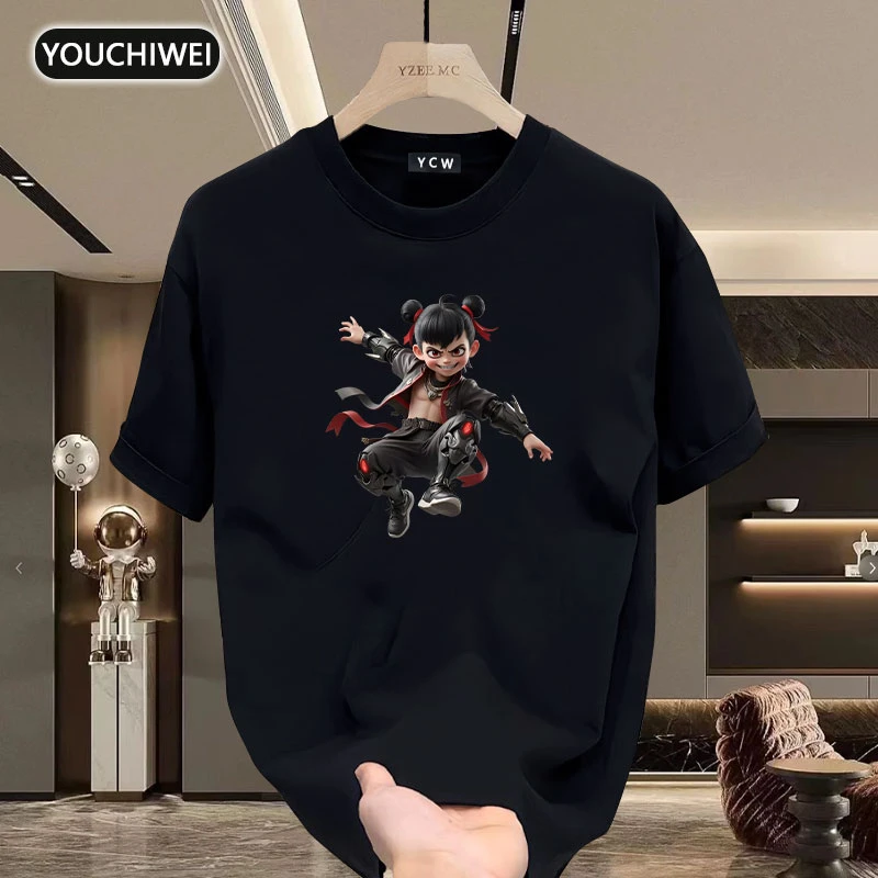 纯棉潮牌重磅短袖圆领T恤设计印花潮流休闲时尚ins百搭上衣t恤