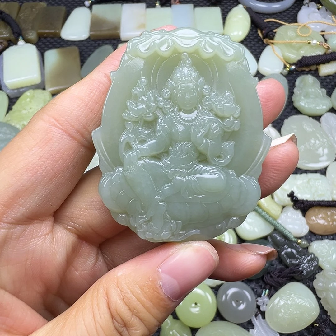 和田玉未镶嵌颈饰卡52.5