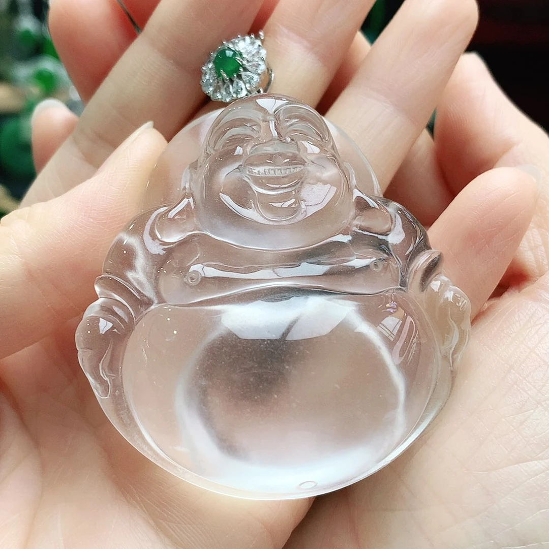 石英质玉吊坠银S925镶嵌