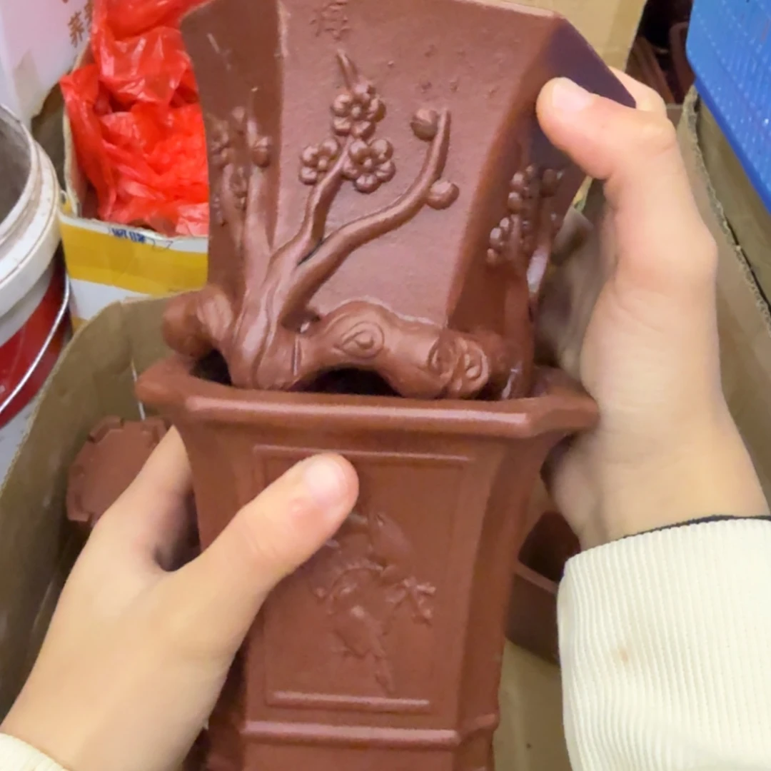 紫砂花盆宜兴紫砂瑕疵花盆