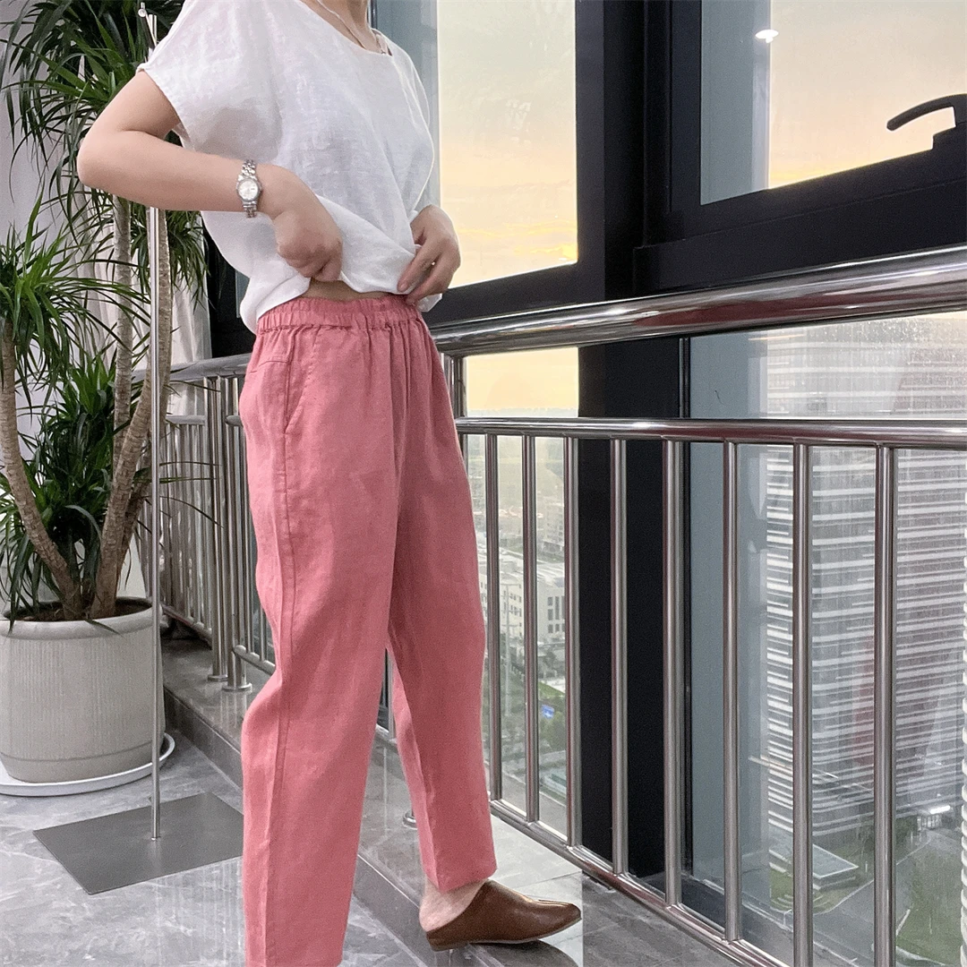 06~小脚裤 休闲百搭工厂直发100%纯亚麻