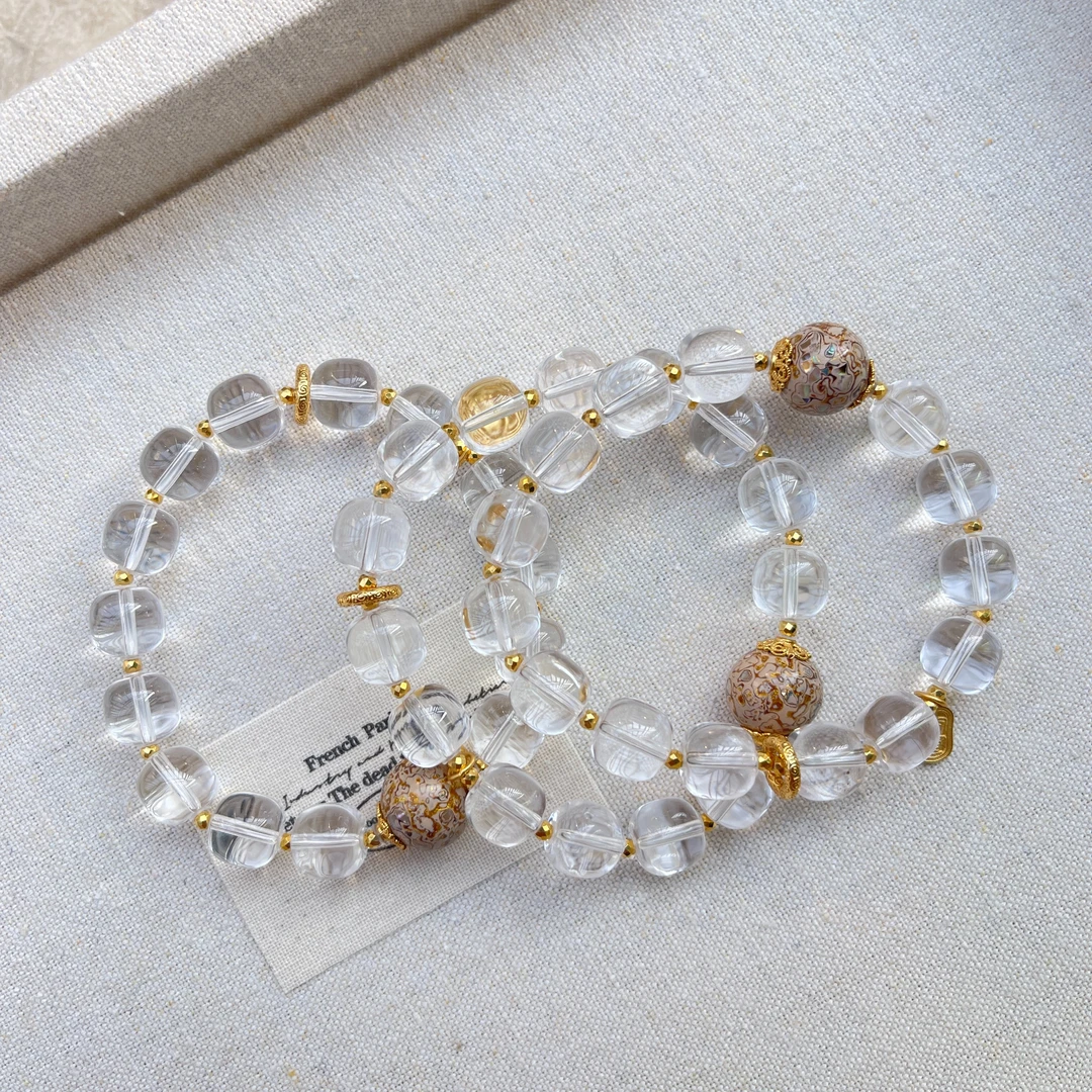 铜合金手链 默认微瑕 悦己漆珠白水手串设计 （多样性发其一