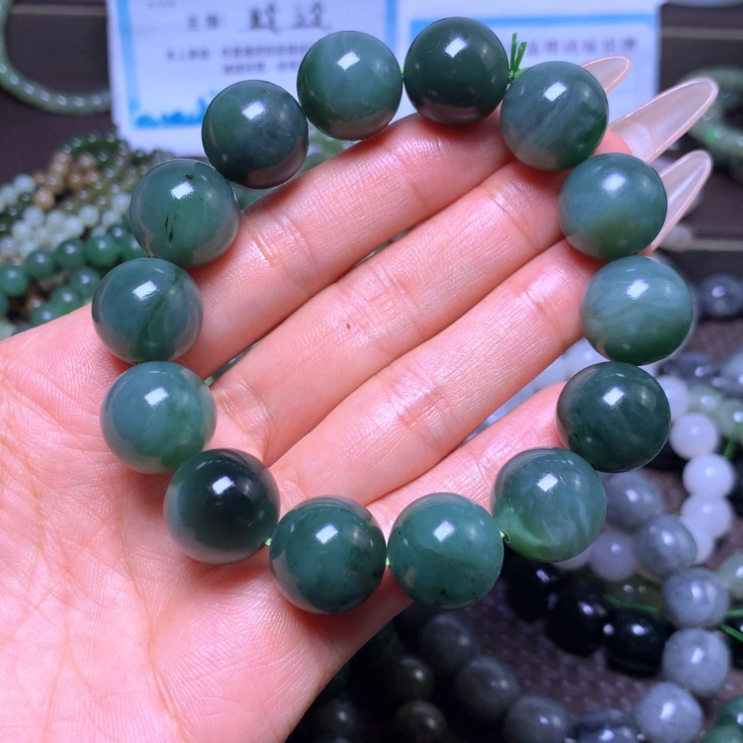 和田玉未镶嵌手串卡16