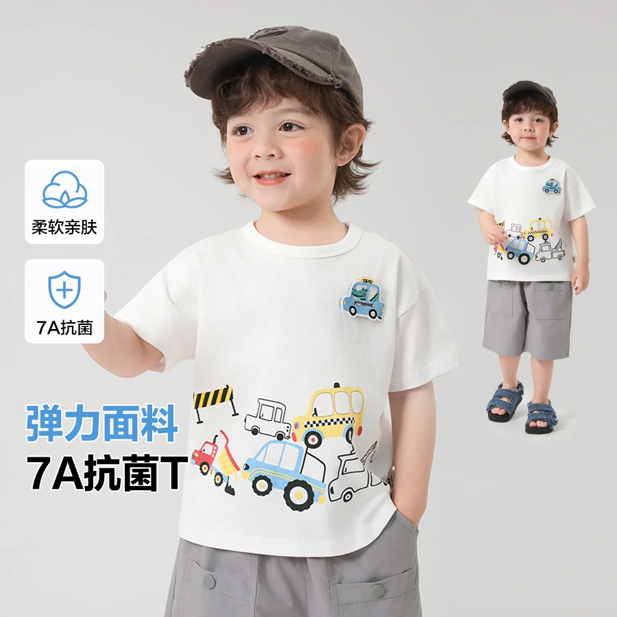 男童立体汽车短袖T恤夏季新款童装儿童宝宝上衣半袖夏季U15373