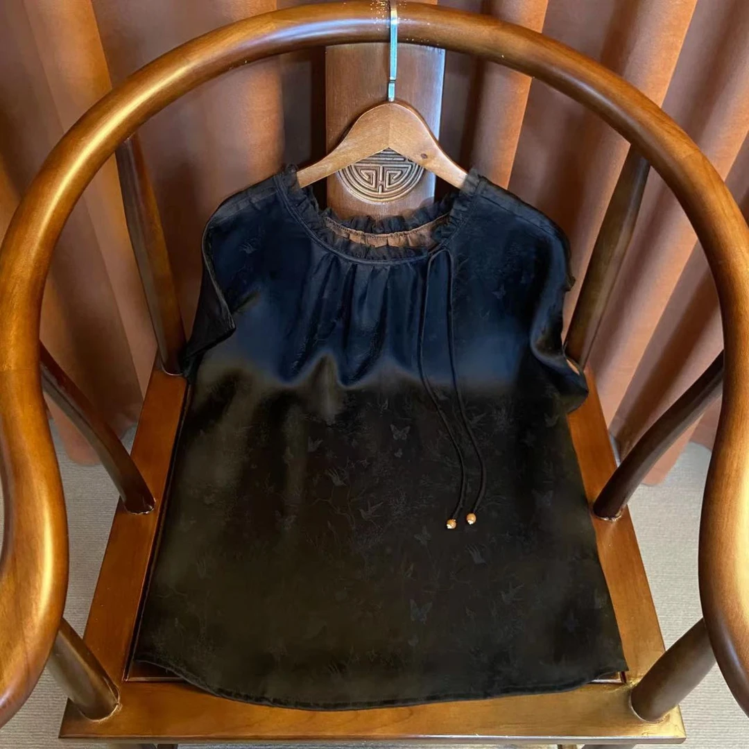 S61花迹  设计款四面可穿老料香云提花短袖