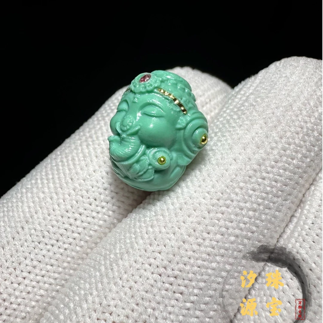 万物13mm莲花象神背云配腰珠搭星月猴头库克椰蒂单圈脖挂108配饰