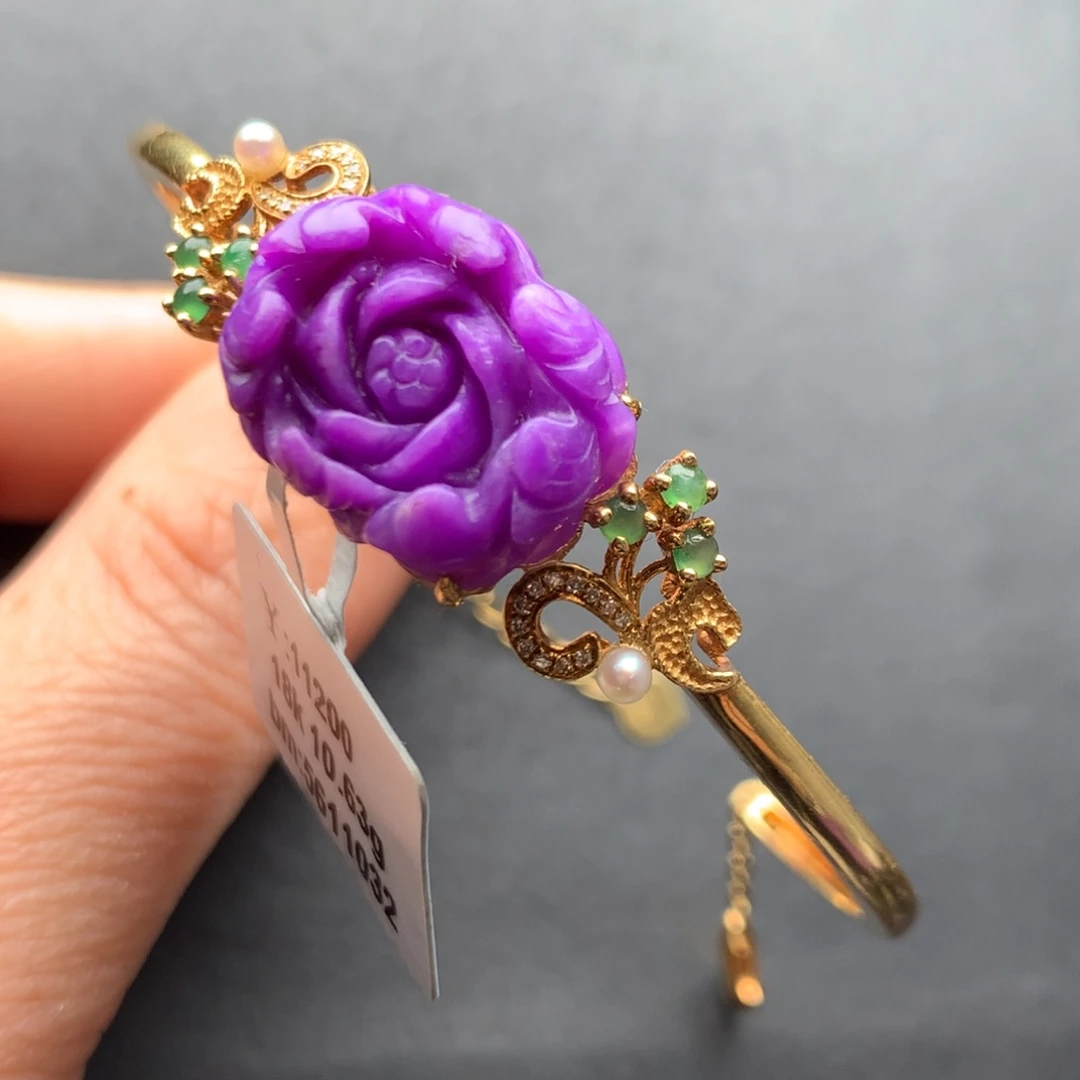 苏纪石（舒俱来）18K金镶嵌手镯