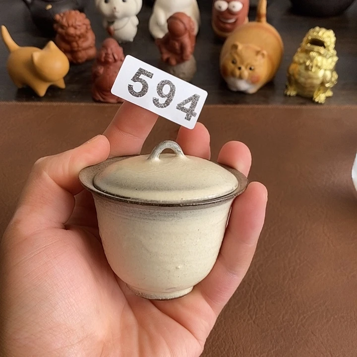 594粉引特价盖碗不退换看好拍