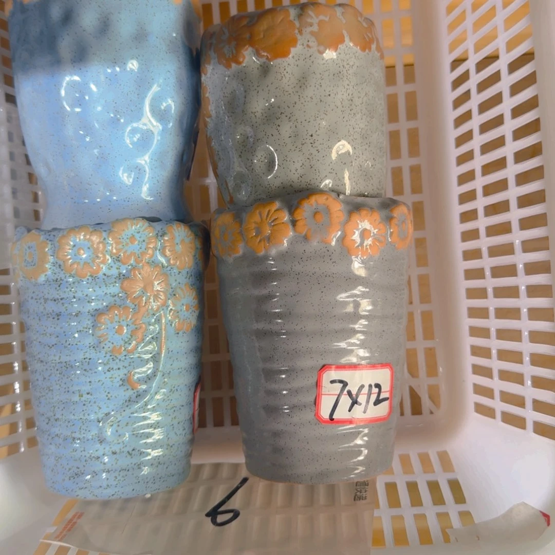 紫砂花盆粗陶精雕