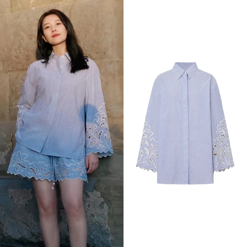 【衬衫】高圆圆董洁明星同款系列25年潮流时尚航海系衬衫Q419