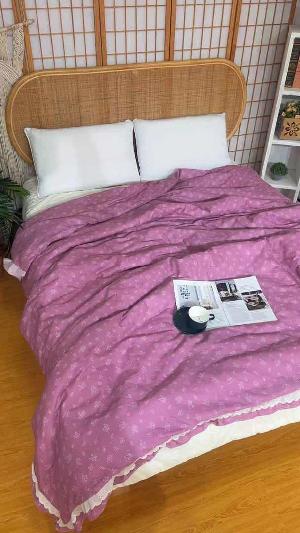 双层纱花边款双人被套标准200*230微瑕～M86