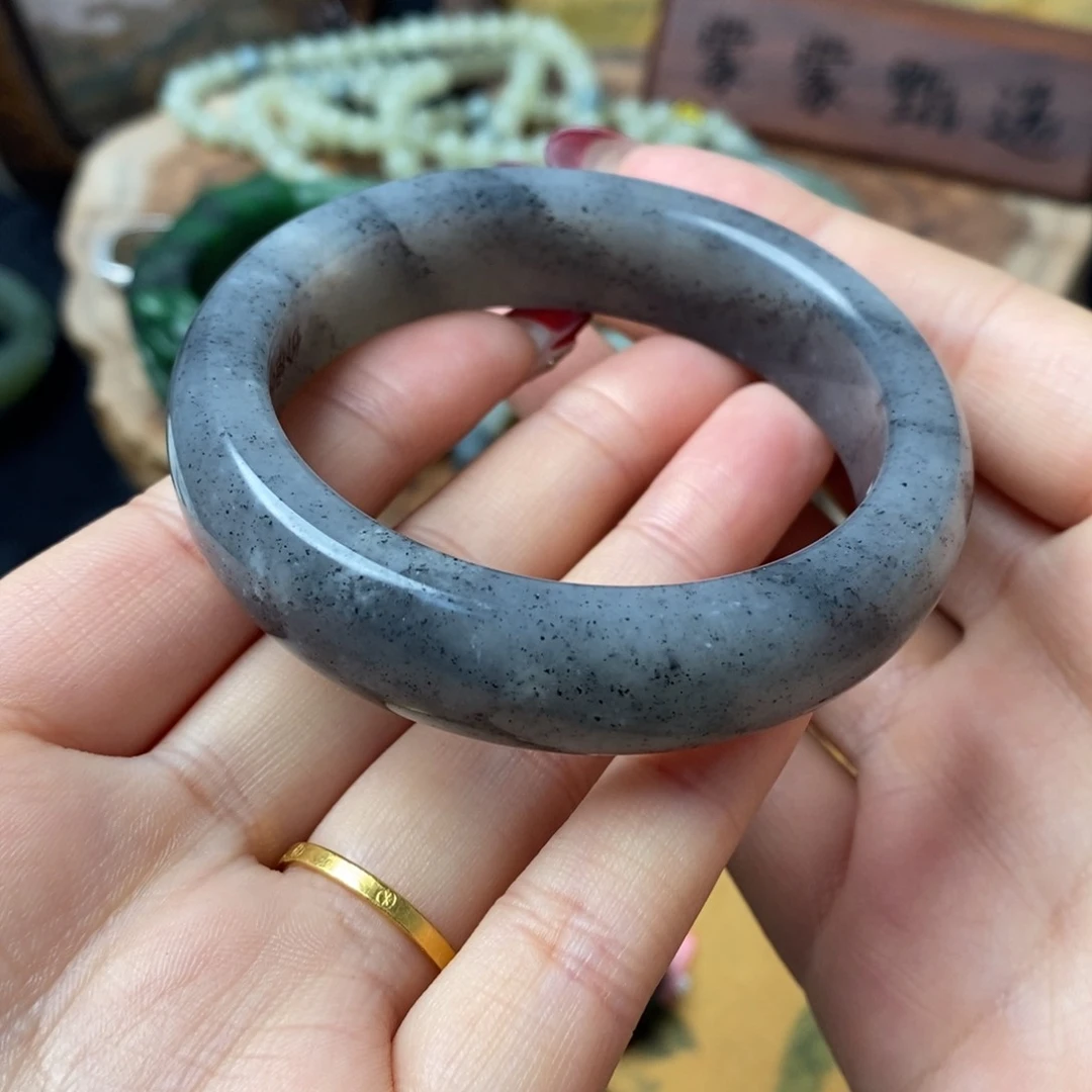 和田玉青花手镯55#未镶嵌