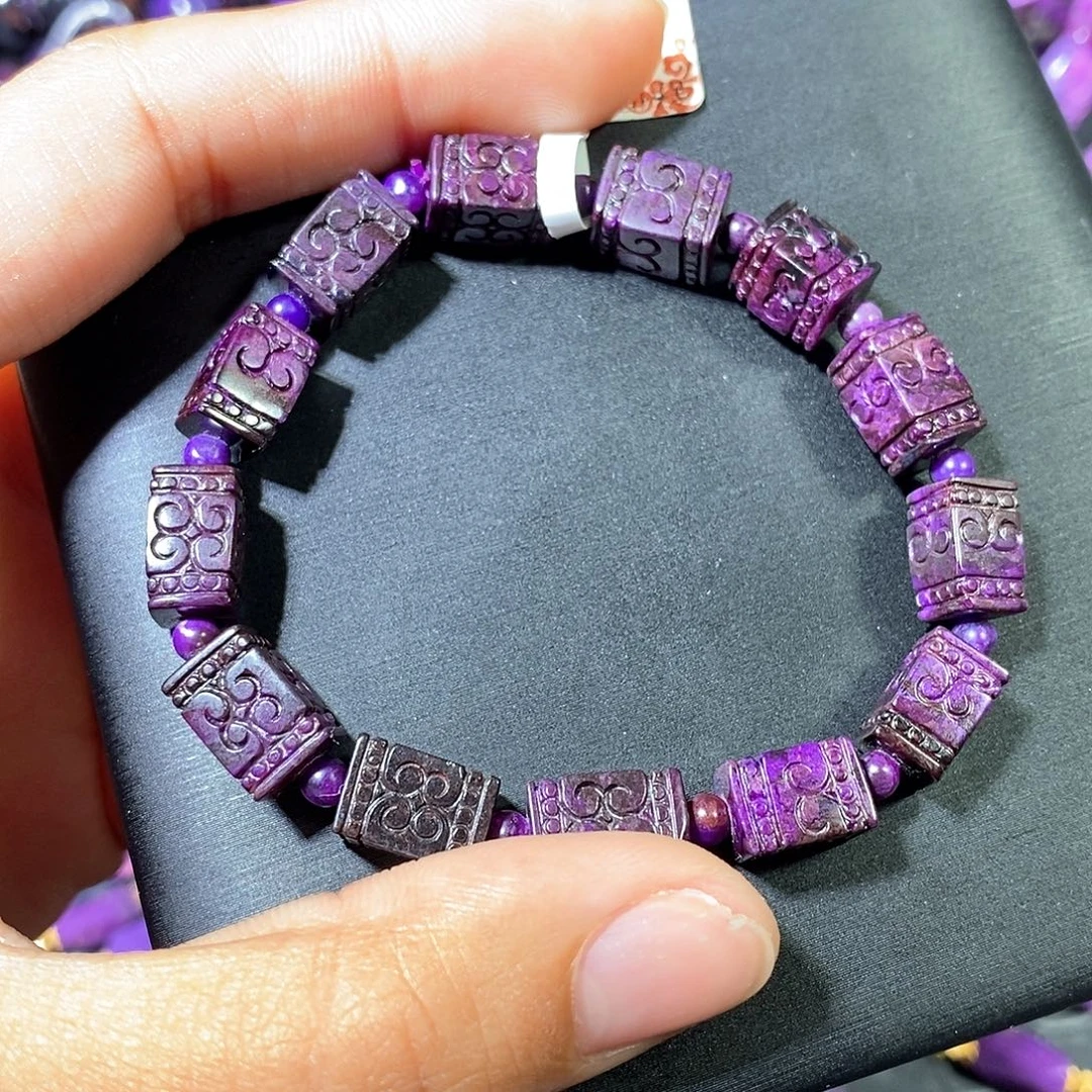 苏纪石（舒俱来）未镶嵌南非舒俱来老油紫回纹单圈