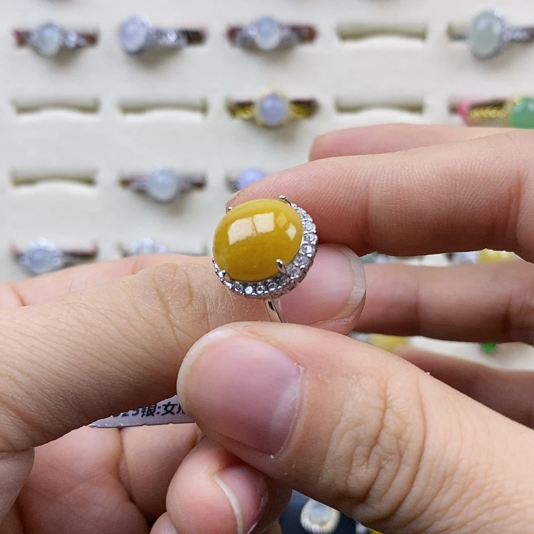 翡翠银S925镶嵌戒指