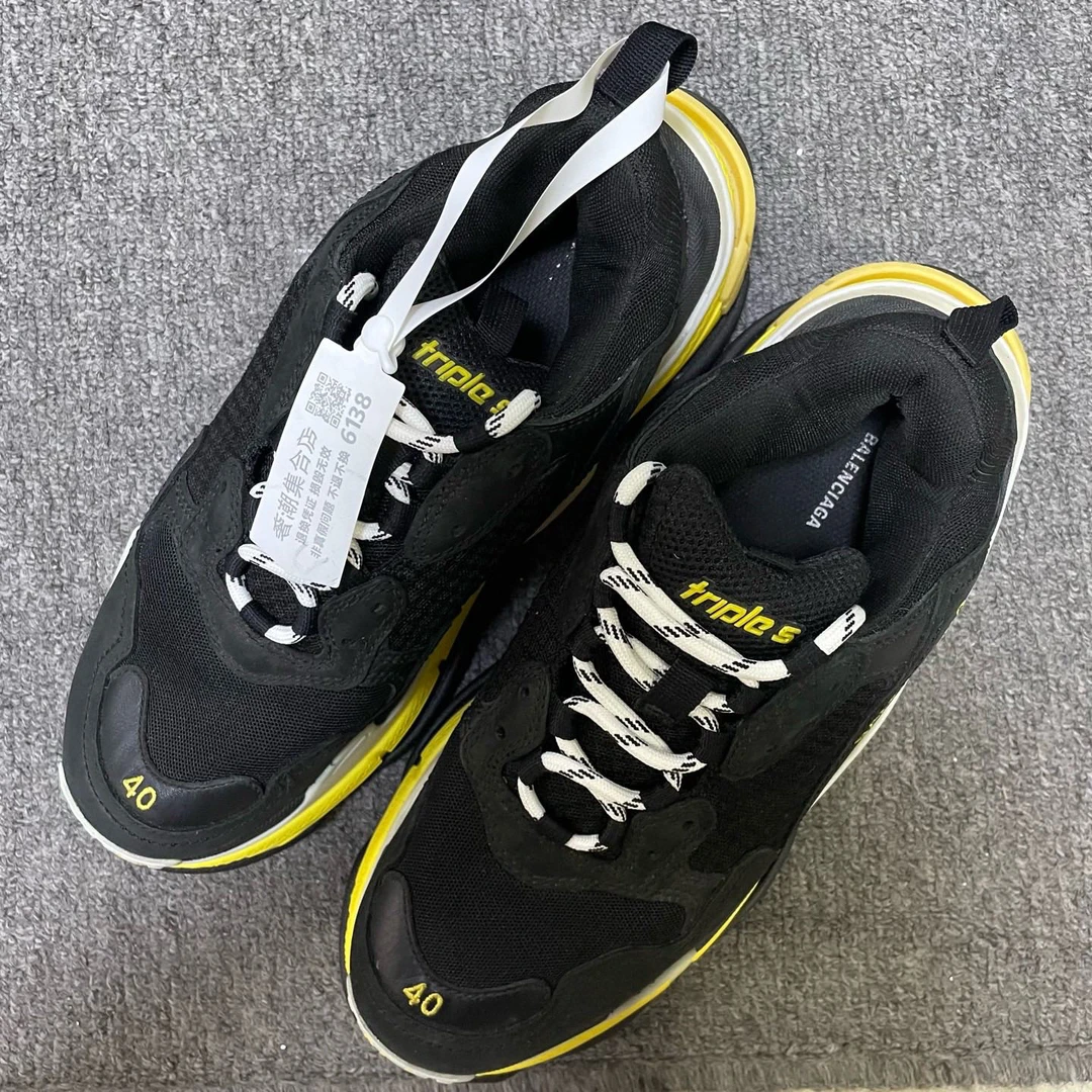 95新 Balenciaga/巴黎世家 Triple S 网眼系带老爹鞋 40码/6138