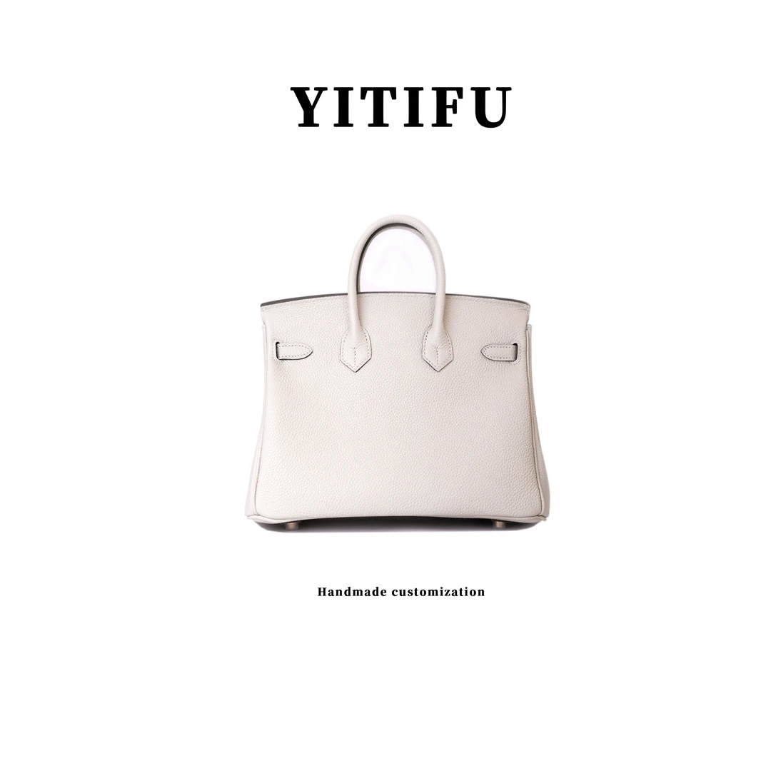 高定款荔枝纹铂金包夏季女包真皮经典凯丽手提包高级感手缝定制女