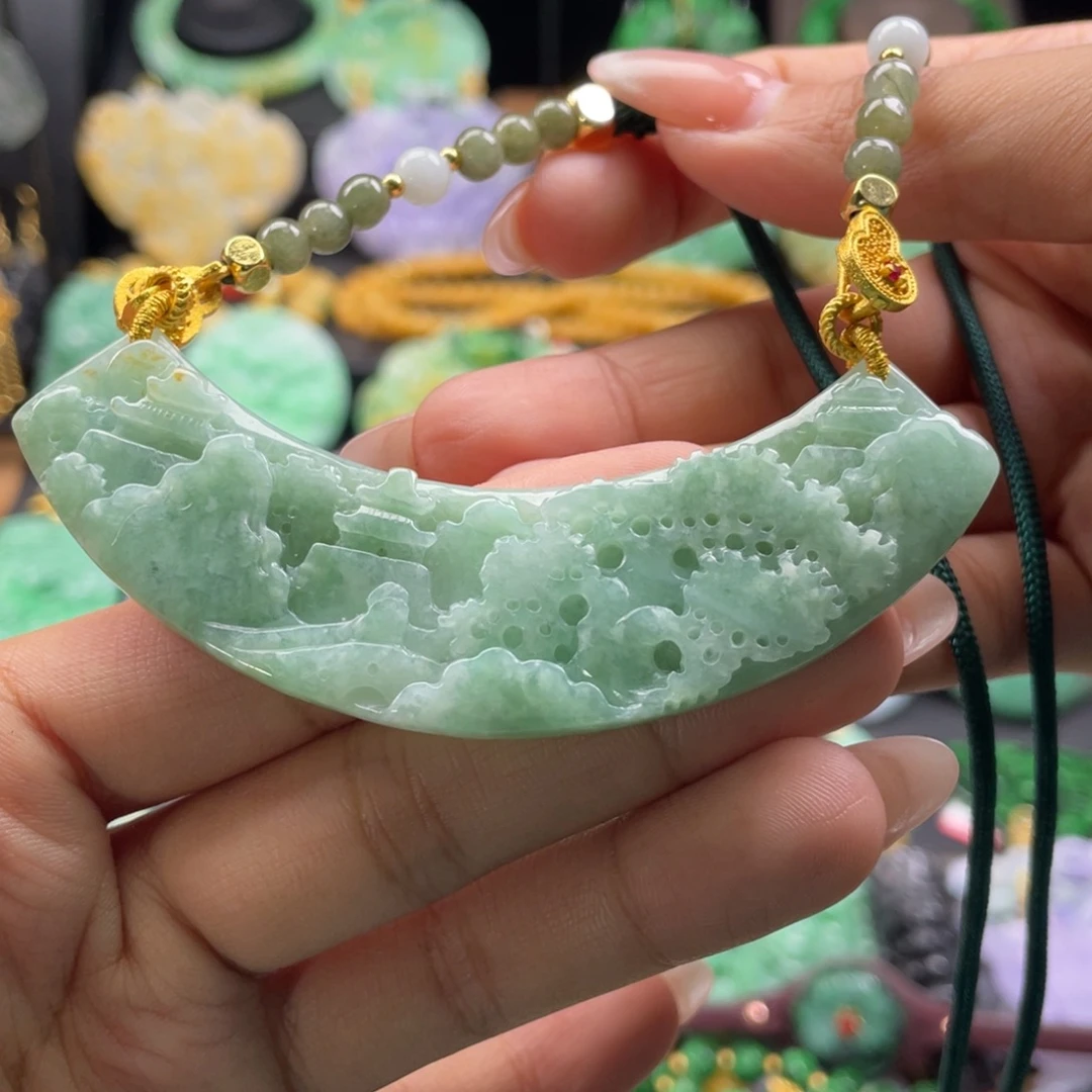 翡翠未镶嵌颈饰代编织