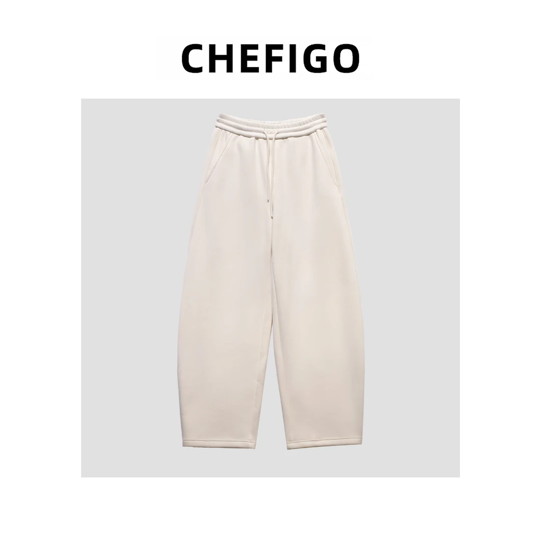 CHEFIGO高腰显瘦御寒弯刀长裤