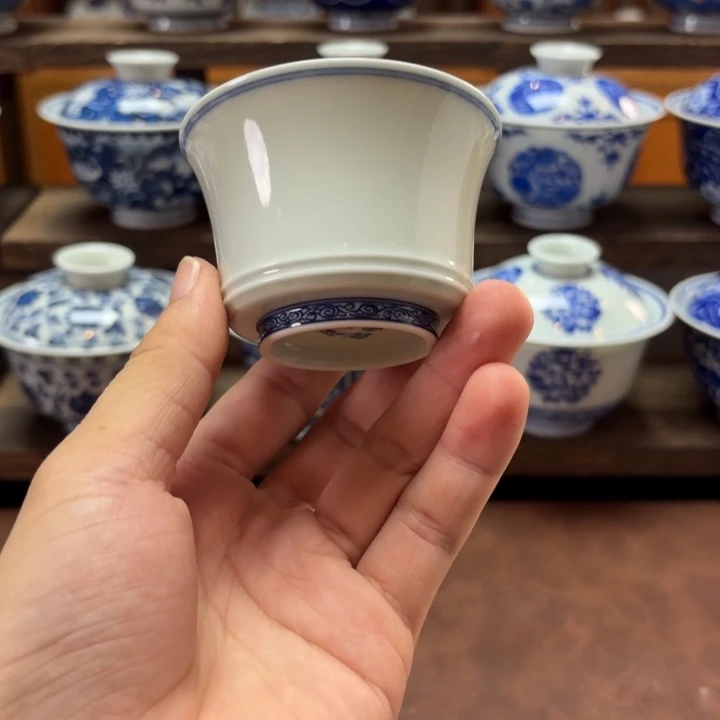 景德镇纯手工手绘小马蹄杯