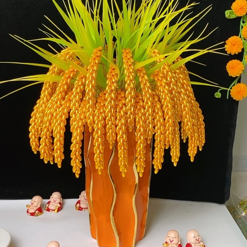 【送同款花瓶】金色稻穗  纯手工编制DIY居家摆件节庆礼品寓意祝福