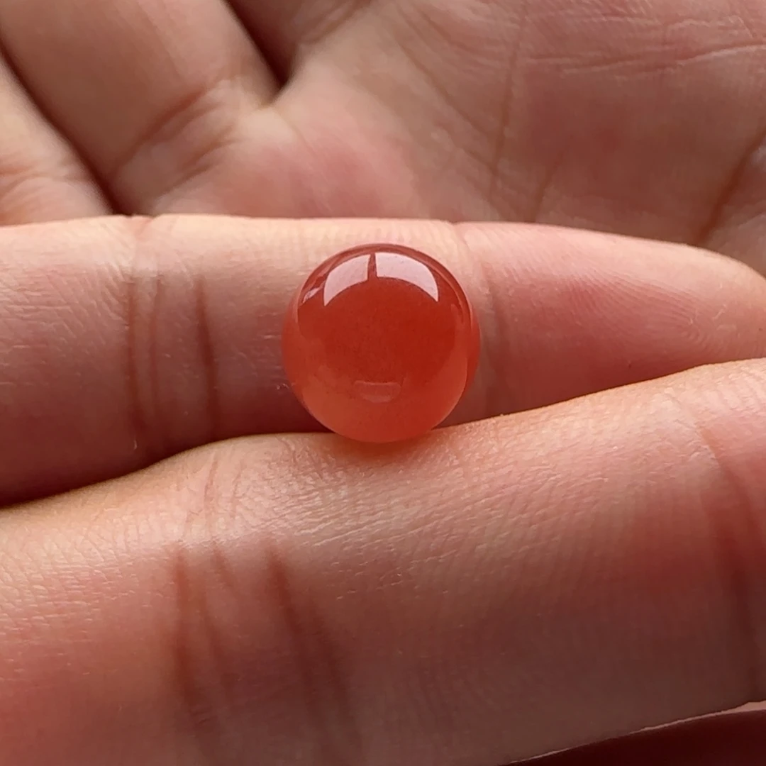 南红玛瑙未镶嵌圆珠9.6白纹