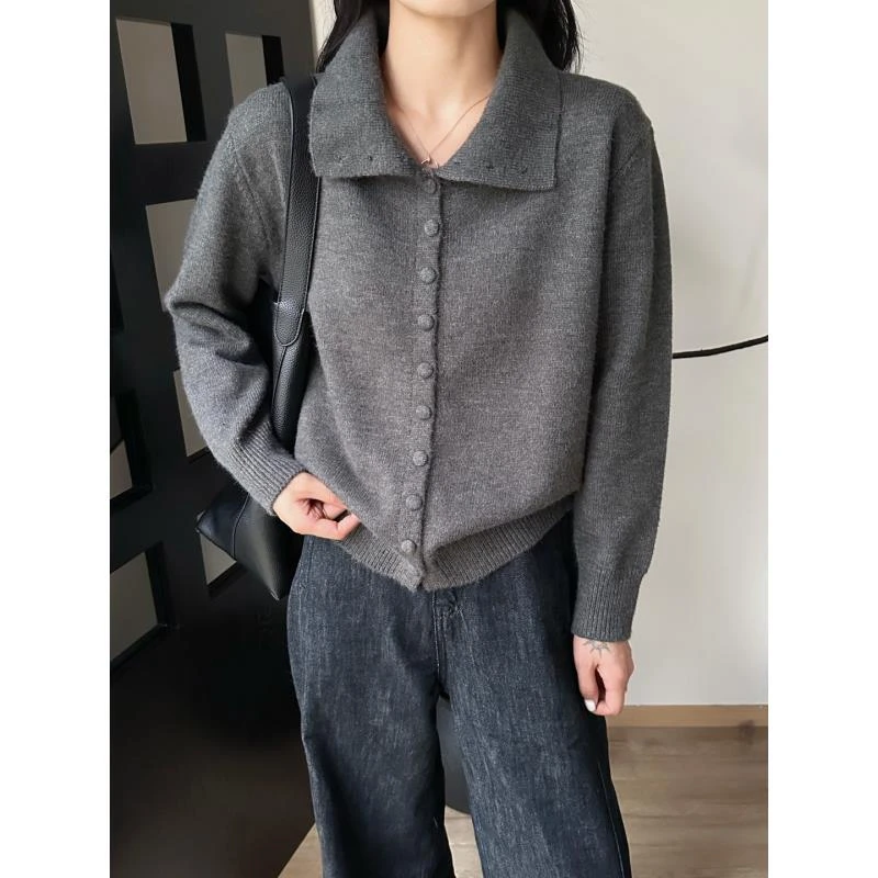 以柔绒为线 高级感气质减龄绵羊毛单排扣休闲上衣YLXR-6200365