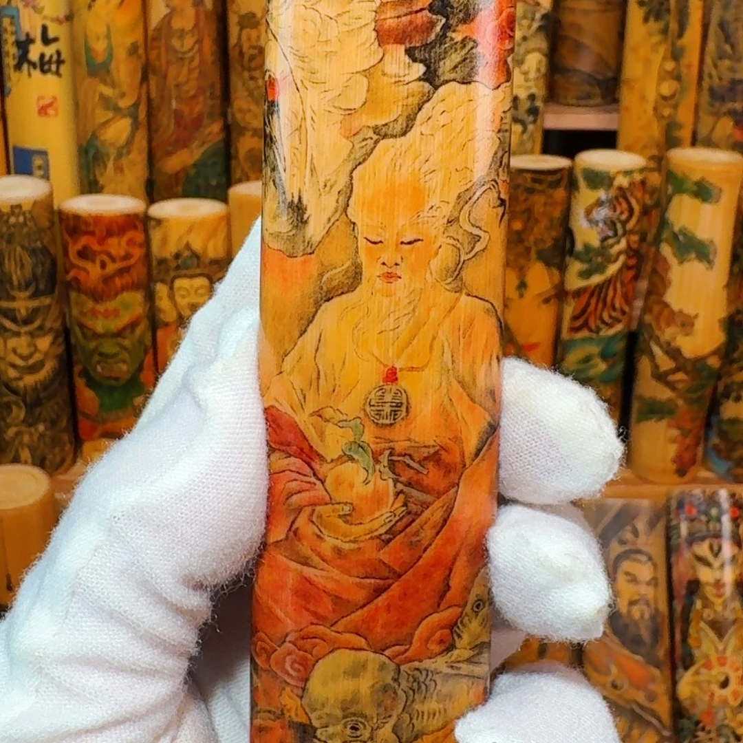 胡***三竹福寿安康针刺作品