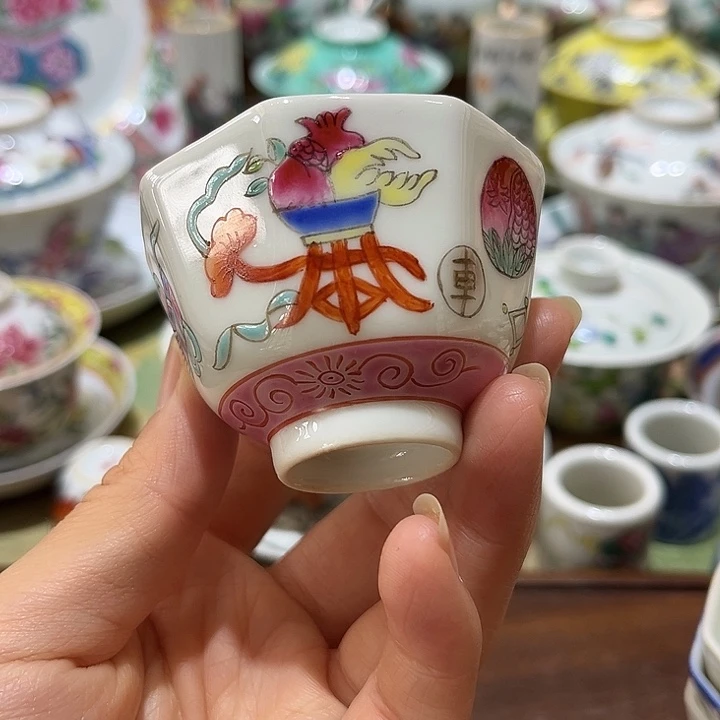 手绘茶杯盖碗陶瓷