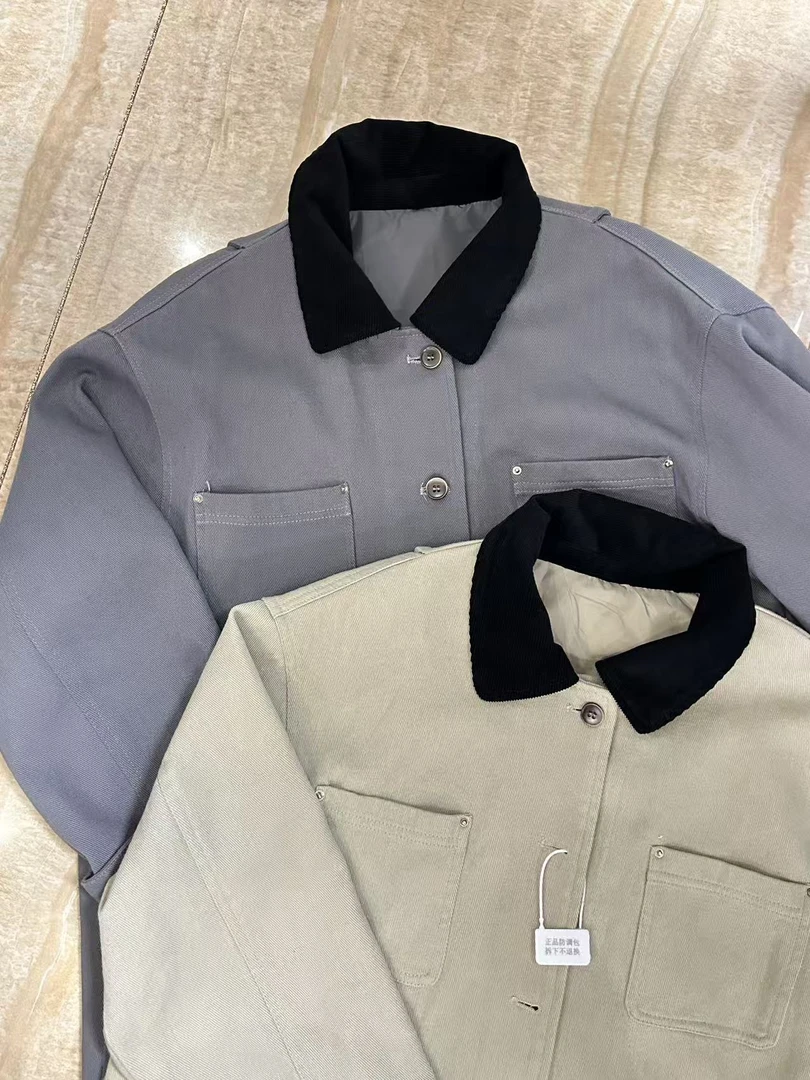 cc家韩系黑领牛仔外套