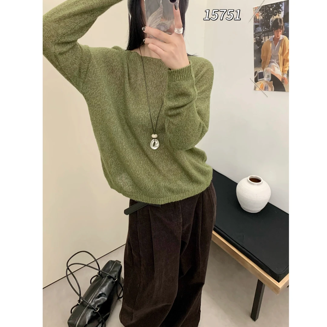 15751（部分无水洗唛，介意慎拍）WANGDAN新款净版长袖针织衫
