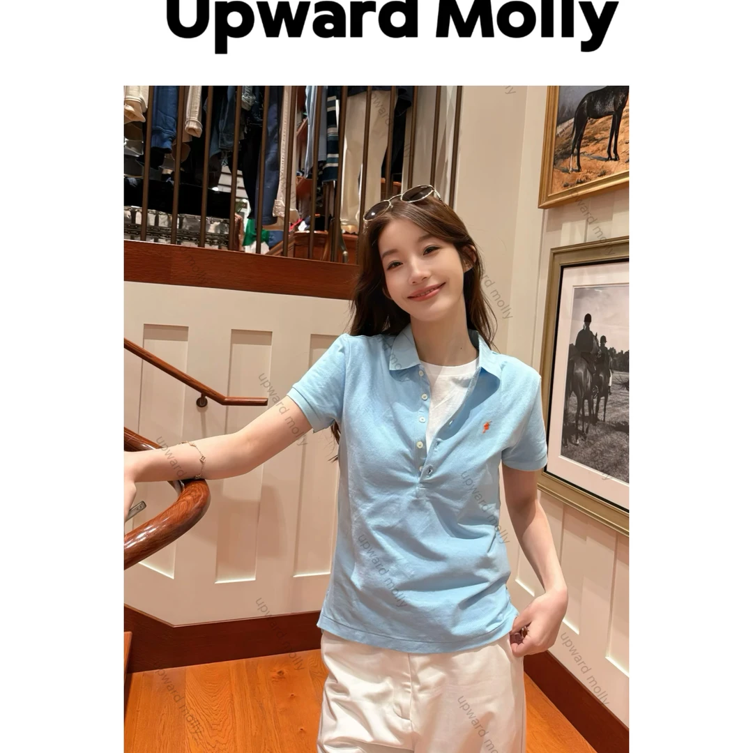 Upward Molly【美式高雅】珠地棉透气舒爽极简修身显瘦休闲polo短袖