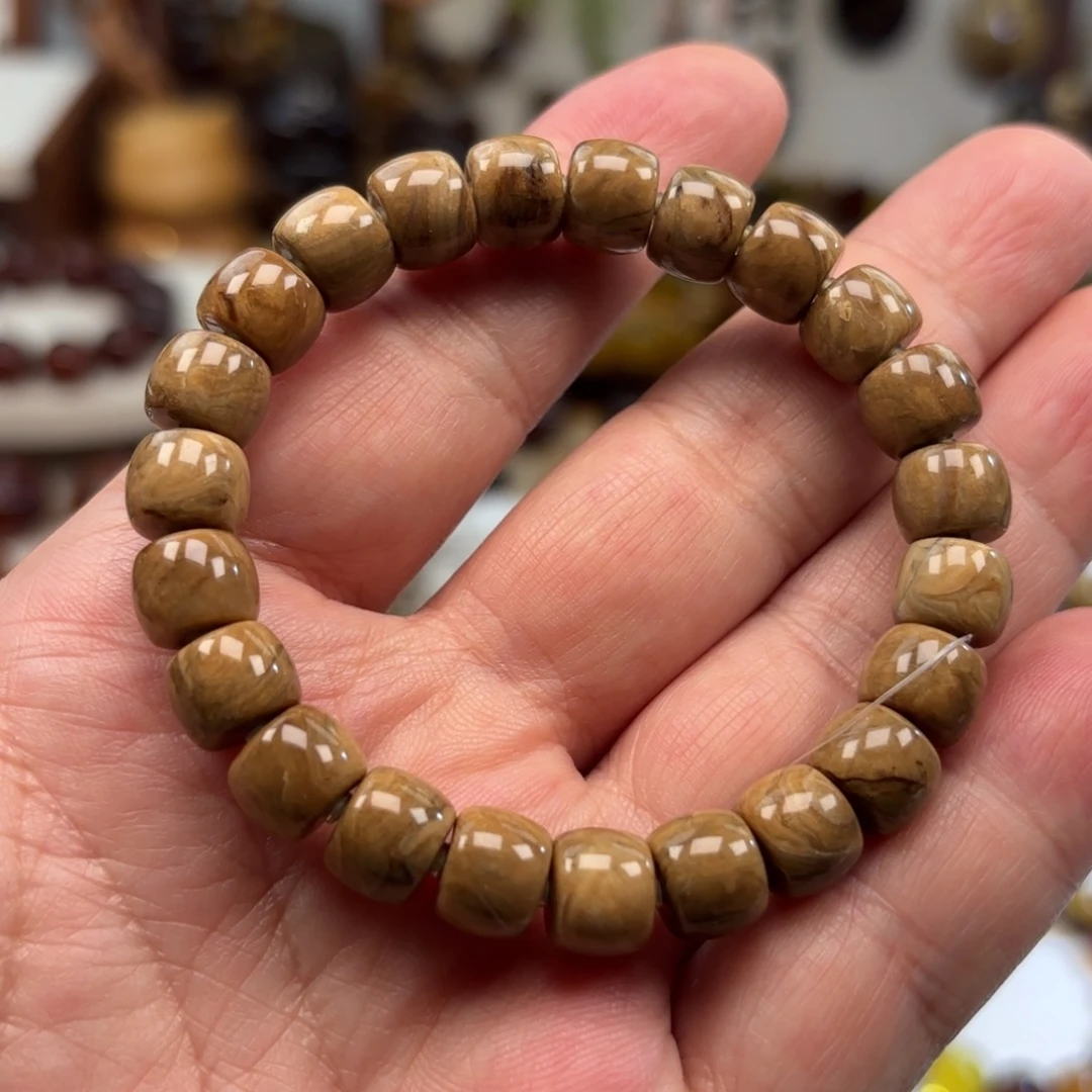 琥珀未镶嵌手链直切根珀妖花卡9