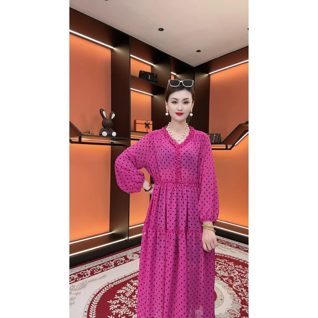 【荷塘月色玫粉】2025款时尚百搭百配靓丽款连衣裙