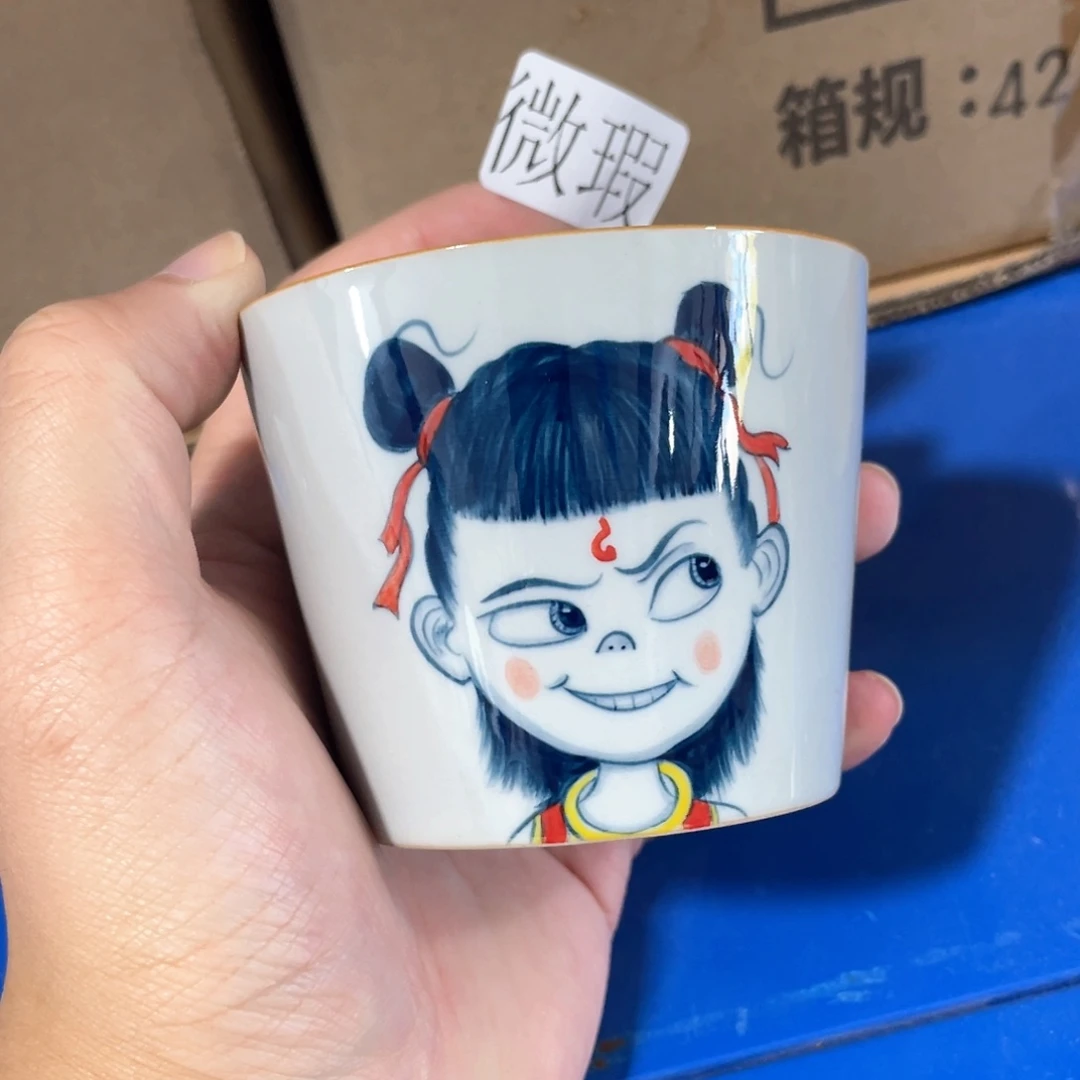 釉下手绘茶具微瑕