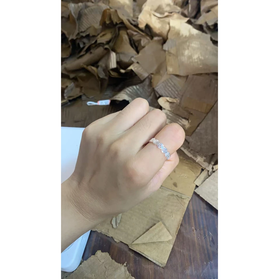 （鑫鑫）精品钱币开口银戒指（无礼盒） S317