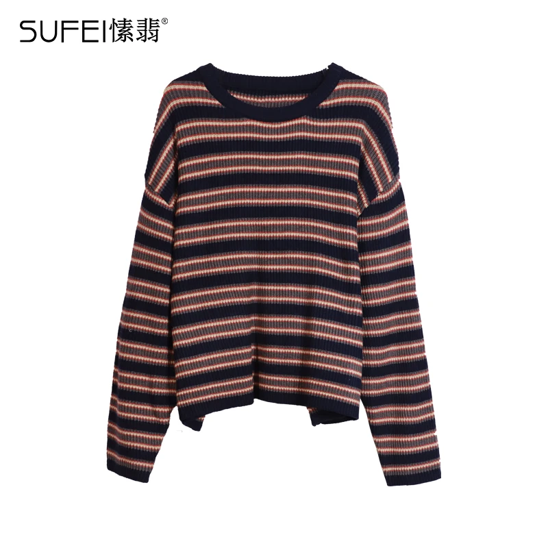 SUFEI/愫翡S45XS1575A 冬季新款简约条纹小衫 1575