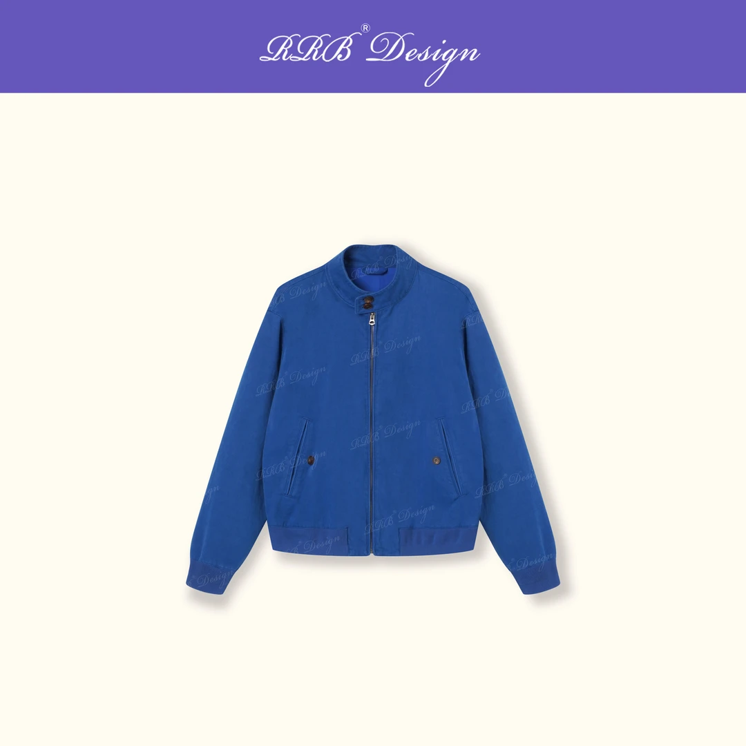 RRB Design「群青蓝」定染印度棉怀旧洗水宽松显瘦拉链长袖外套