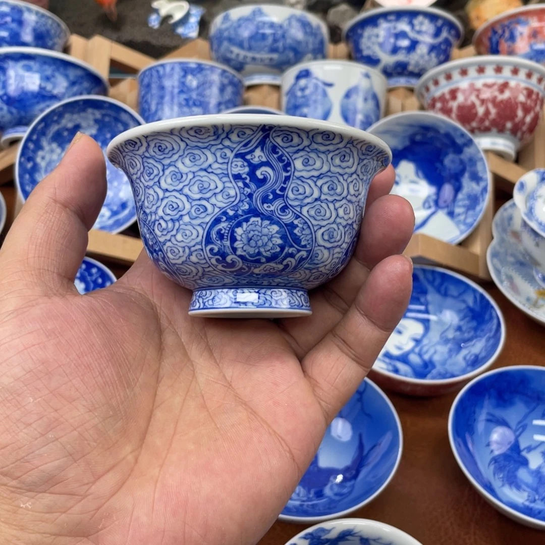陶月楼 柴窑 祥云福禄杯