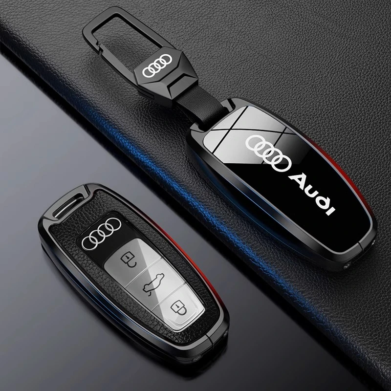 25款奥迪a6l钥匙套24款q4etron男q7专用a3车q3 a8 a4l壳q5l扣a7包