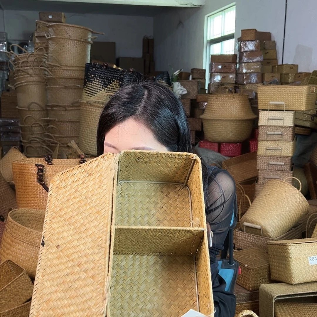 草编草编包/草编收纳盒带瑕疵