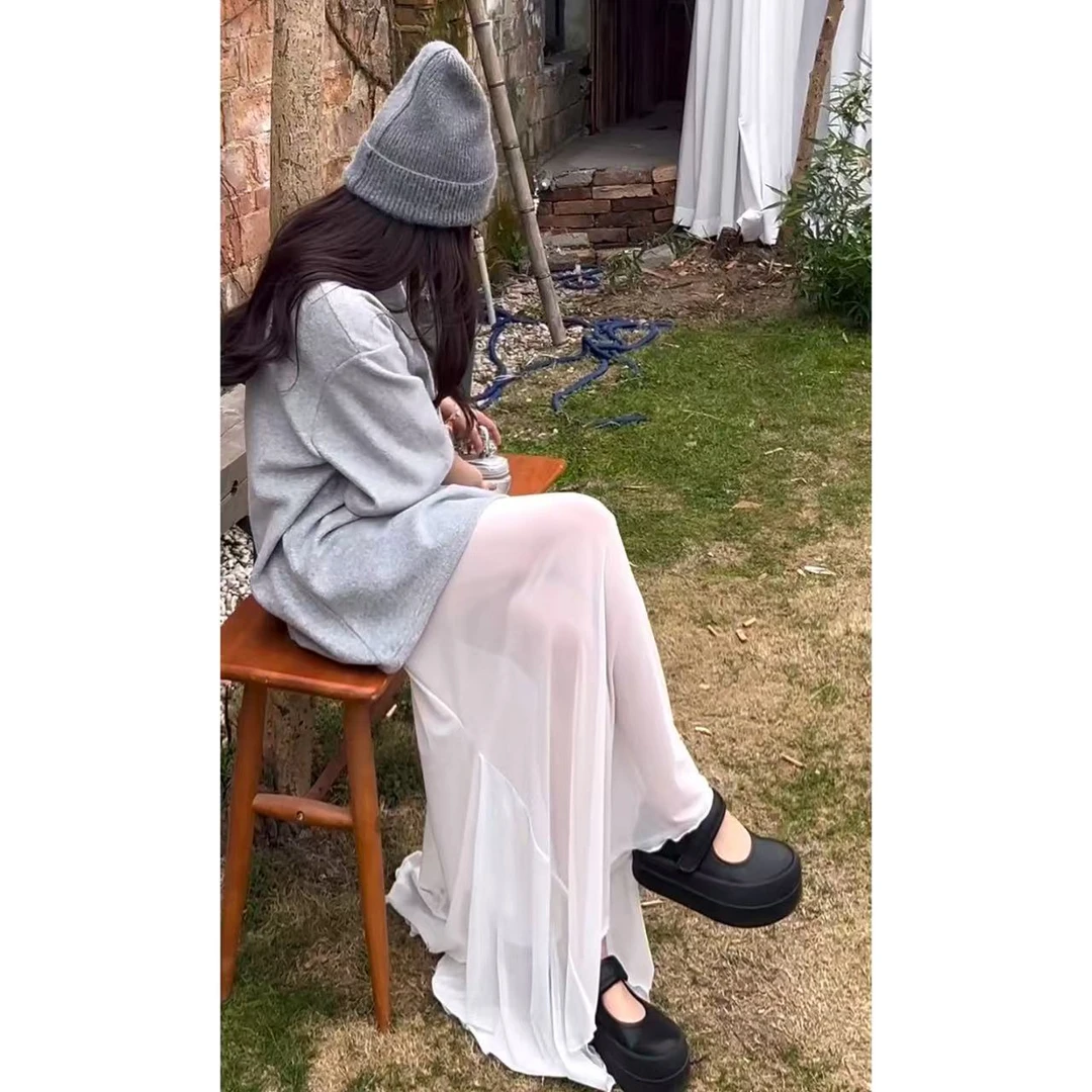 【WEN】 鱼尾魅力 新款显瘦高腰网纱拼接法式优雅鱼尾半身裙 YS712