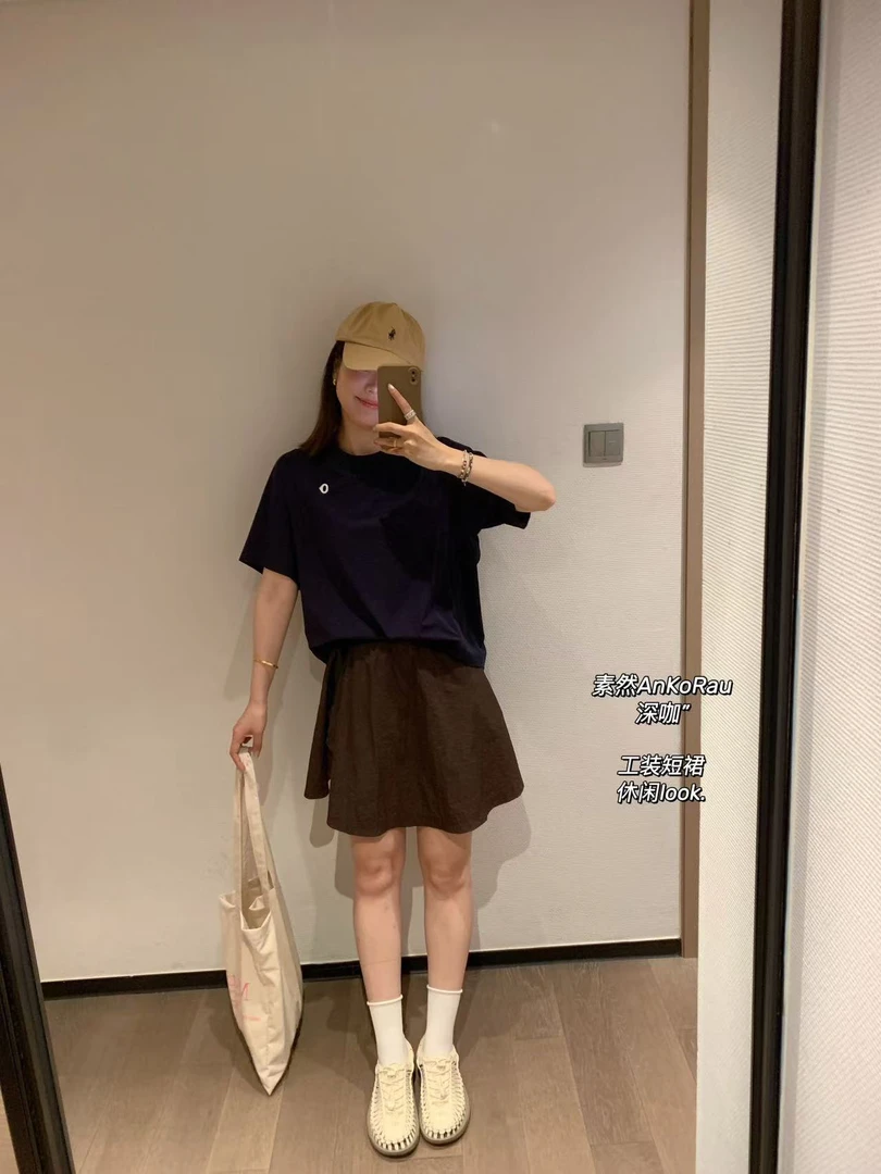 “素粉儿”防走光梭织速干不规则短裙