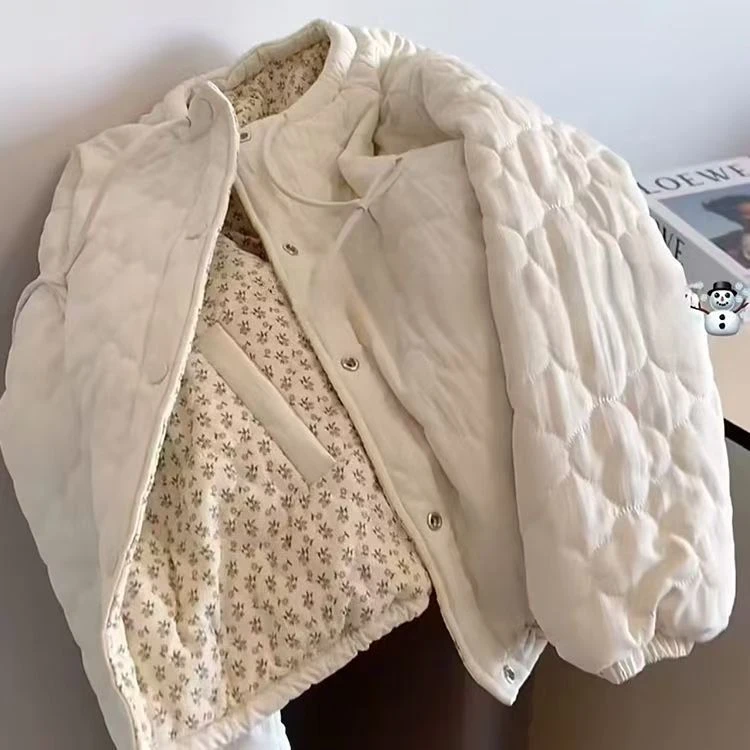 【当天发+运费险】双面穿棉服新款女冬季洋气夹棉轻薄棉袄短款LY089