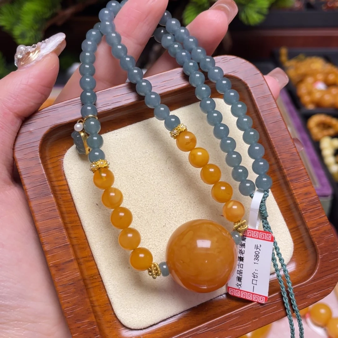 蜜蜡颈饰未镶嵌项链