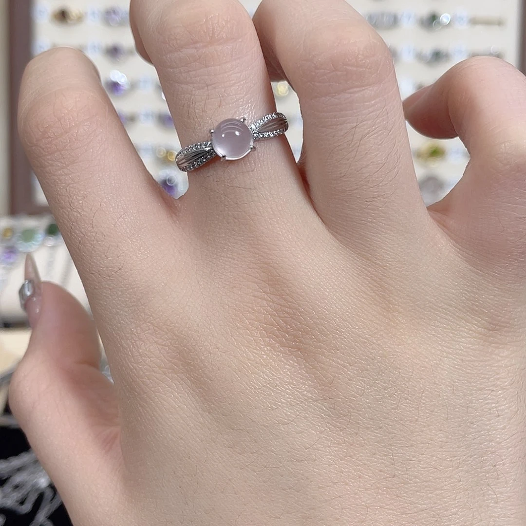 安***儿芙蓉石戒指银S925镶嵌