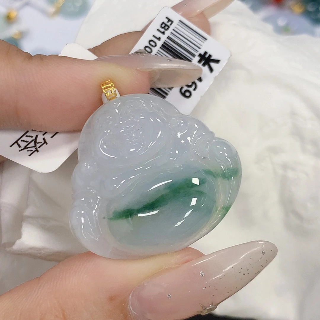 颈饰18K金镶嵌翡翠